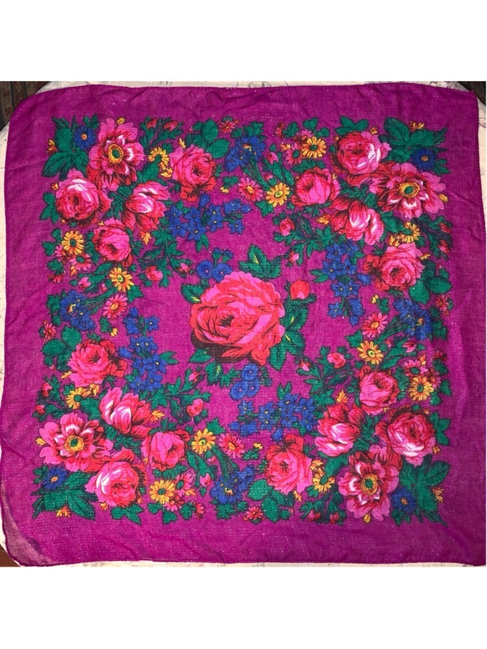 Women's Unbranded Scarf One Size Purple Floral